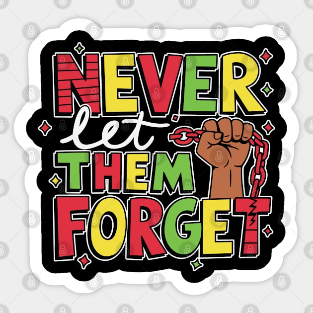 Black History - Never Let Them Forget Sticker by UrbanLifeApparel